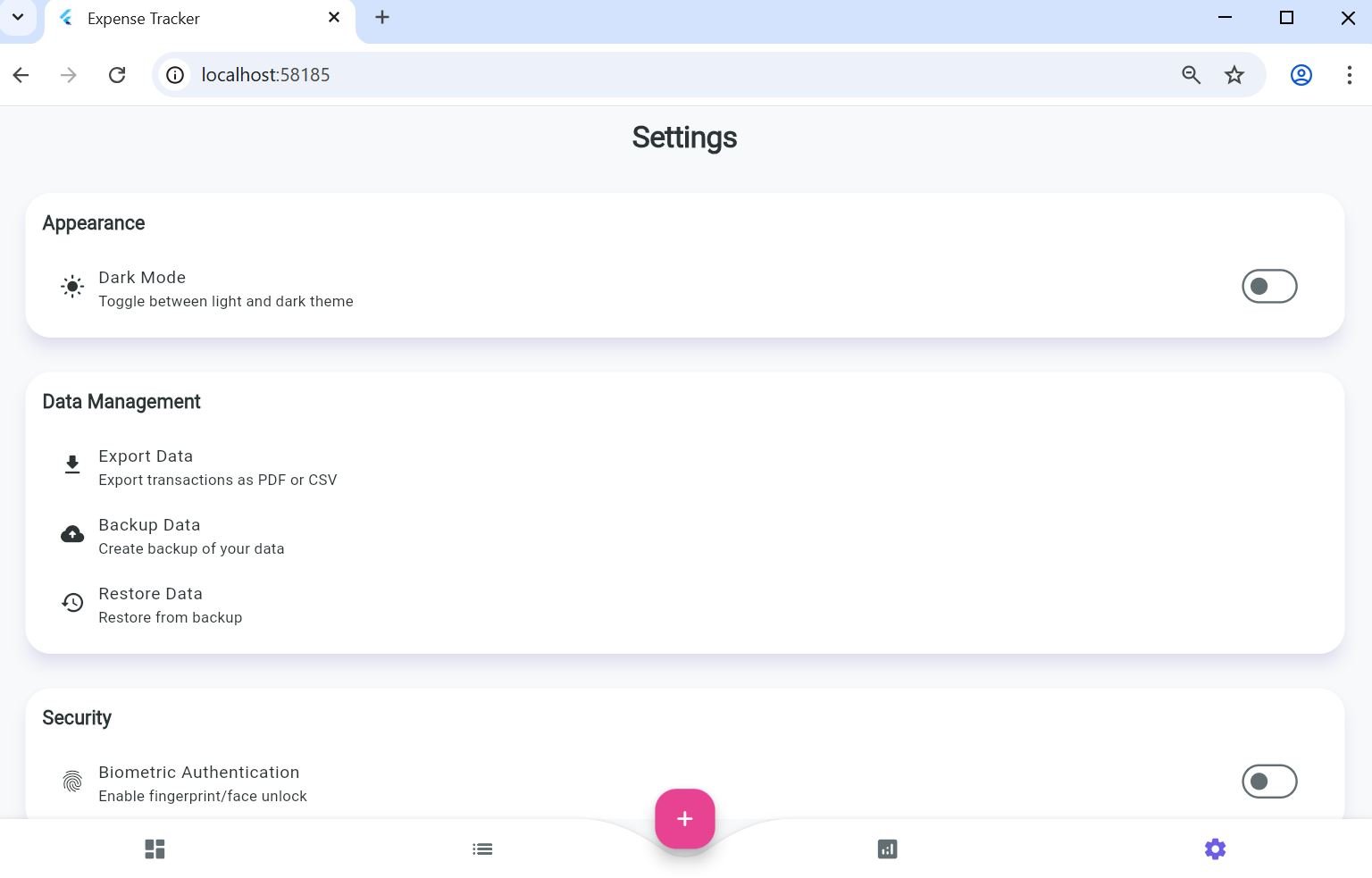 Expense Tracker App Result