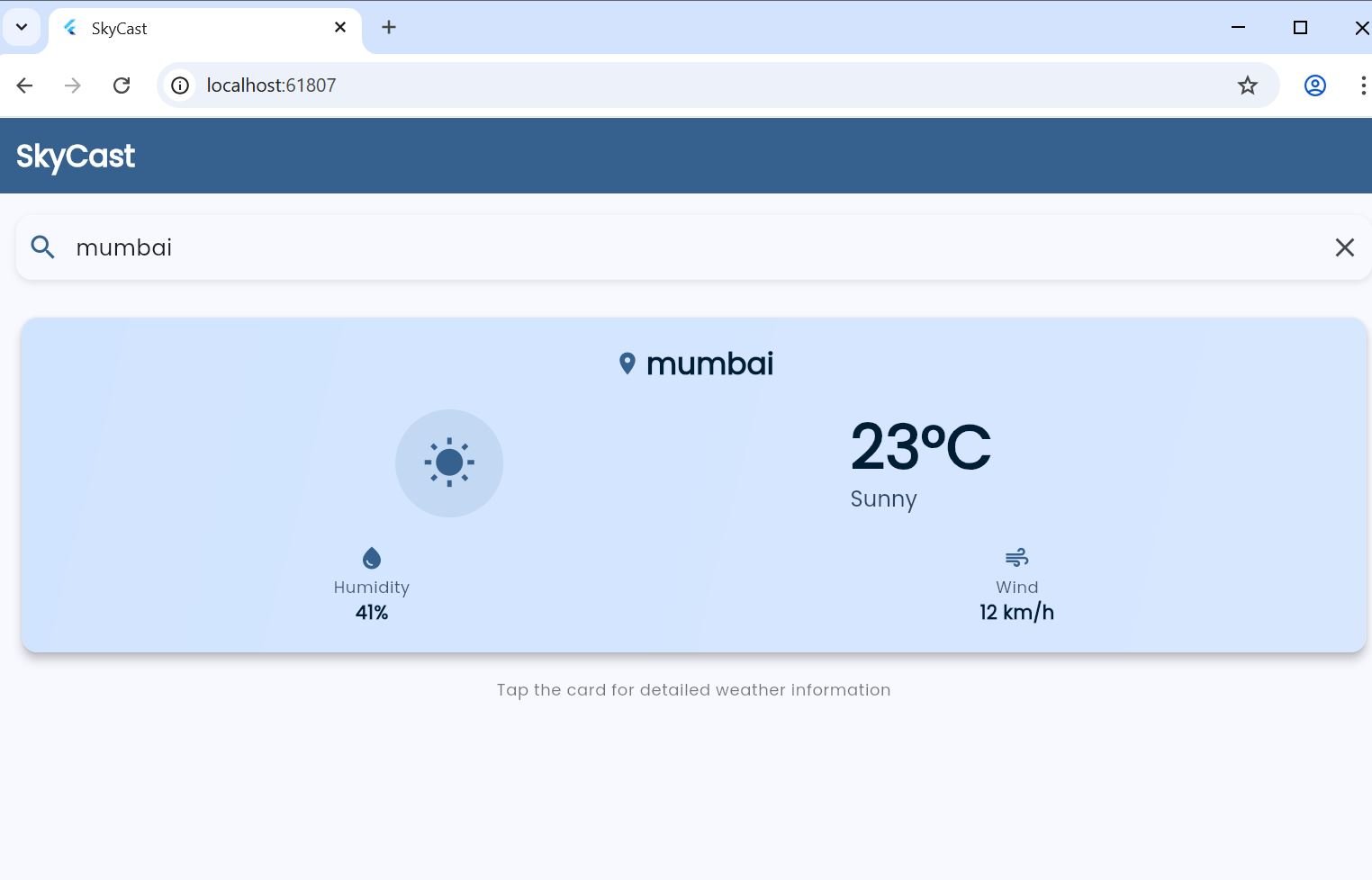 SkyCast Screen 2